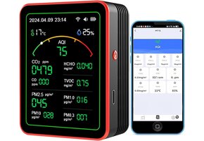 15-in-1 Luchtkwaliteitsmonitor CO2 PM2.5 WiFi - 58% Korting
