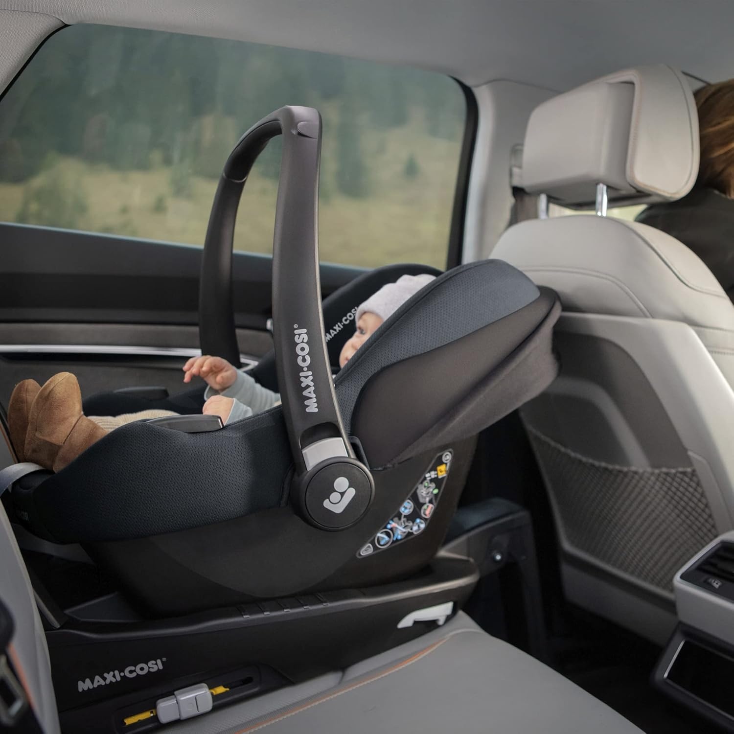 Maxi-Cosi CabrioFix i-Size Autostoel-base, 40-75 cm, 0-12 kg, ISOFIX Base, Installatie Feedback, Click & Go, Compatibel met de Maxi-Cosi CabrioFix i-Size Baby Autostoel, zwart