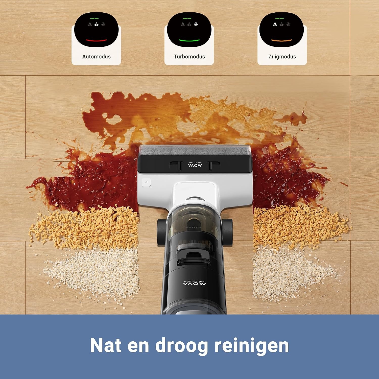 Dreame MOVA K20 Natte en droge stofzuiger, lichtgewicht stofzuiger van 4 kg, automatische reiniging van borstel, looptijd van 30 minuten, reiniging met dubbele rand
