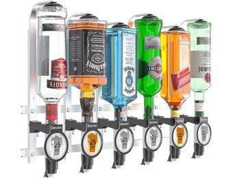 Barbarian 6-Fles Professionele Drankdispenser voor thuisbar - Zwart