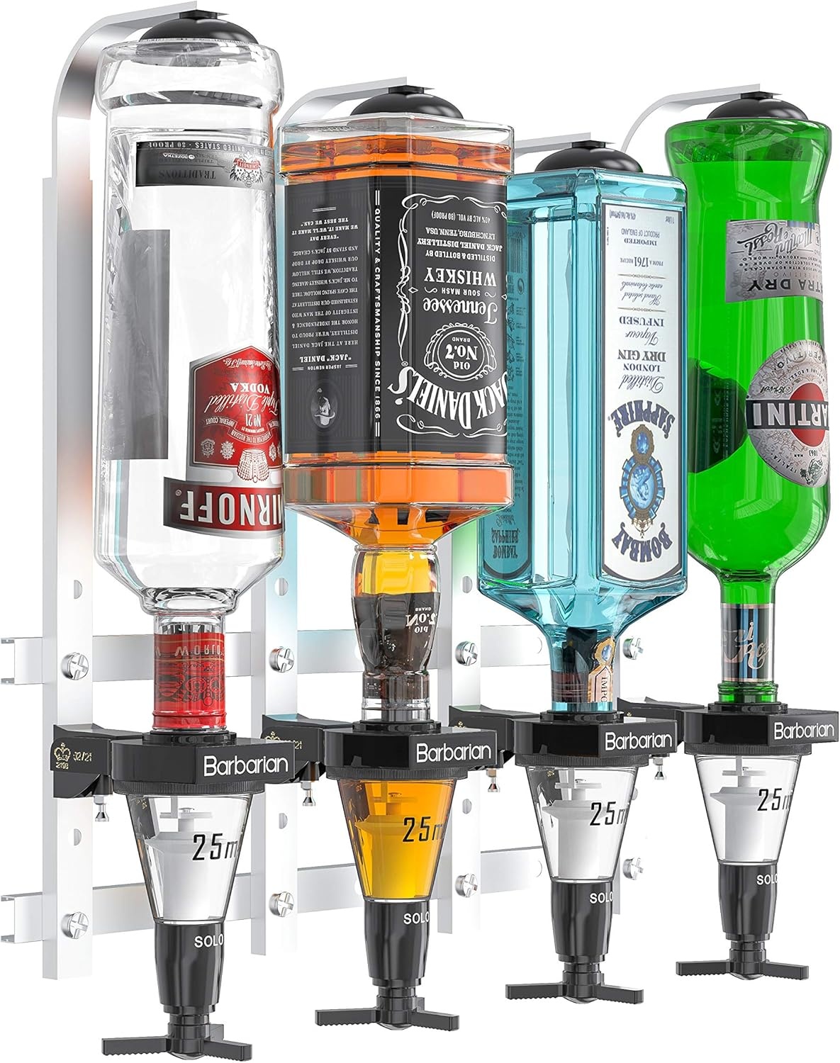 Barbarian 6-Fles Professionele Drankdispenser voor thuisbar - Zwart