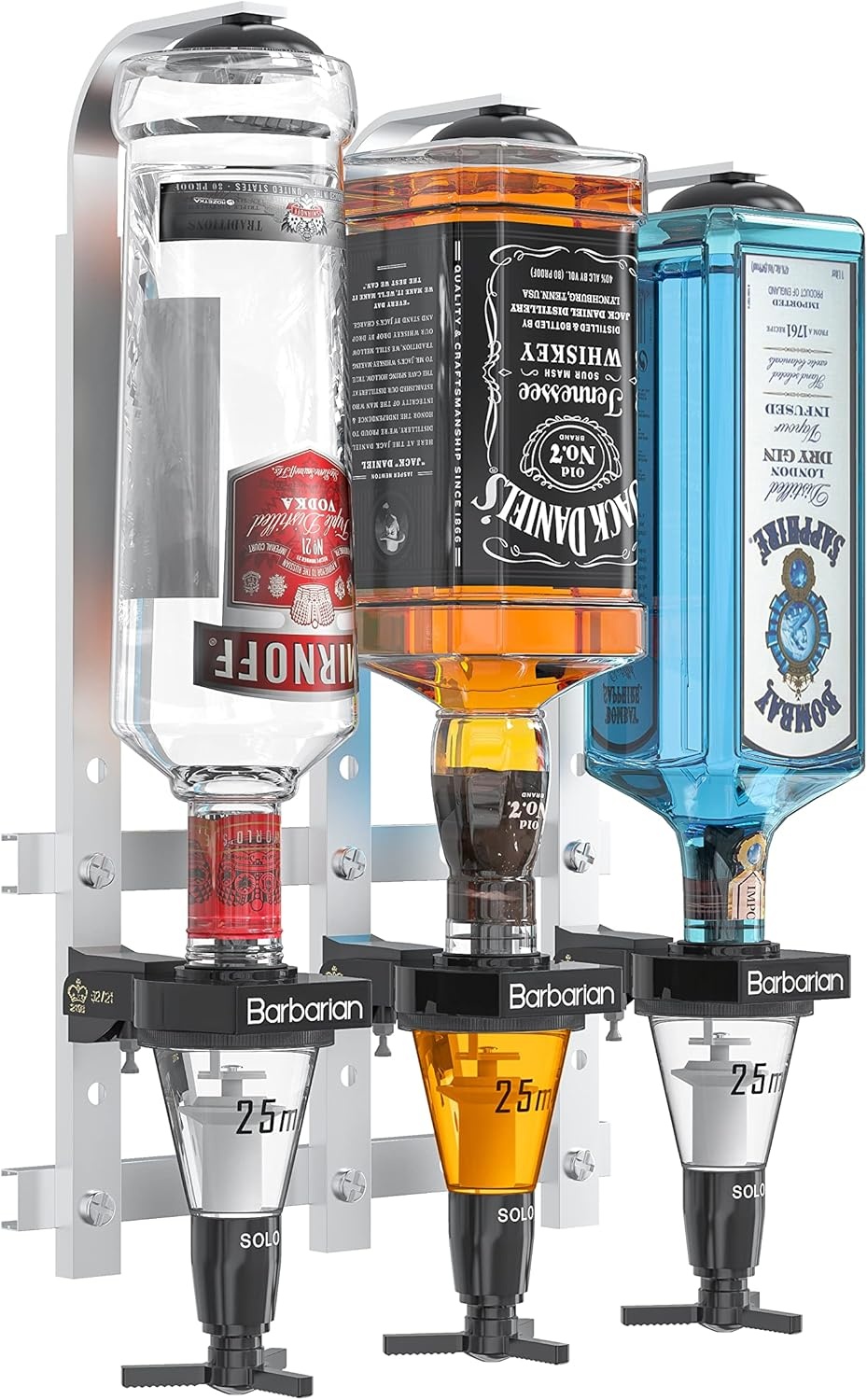 Barbarian 6-Fles Professionele Drankdispenser voor thuisbar - Zwart