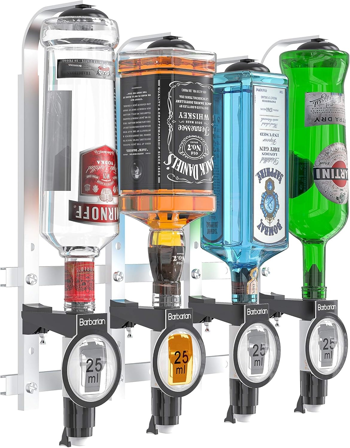 Barbarian 6-Fles Professionele Drankdispenser voor thuisbar - Zwart