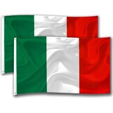 Dreamark Italiaanse Vlag - 90 x 150 cm - Groen, Wit en Rood - Set van 2