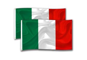 Set van 2 Italiaanse Vlaggen 90x150cm | Duurzaam Polyester met Ringen | 22% Korting