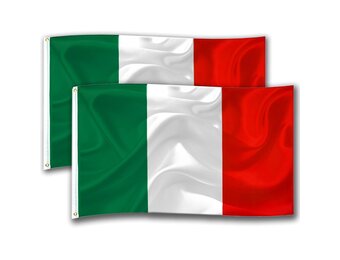 Dreamark Italiaanse Vlag - 90 x 150 cm - Groen, Wit en Rood - Set van 2