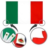 Dreamark Italiaanse Vlag - 90 x 150 cm - Groen, Wit en Rood - Set van 2