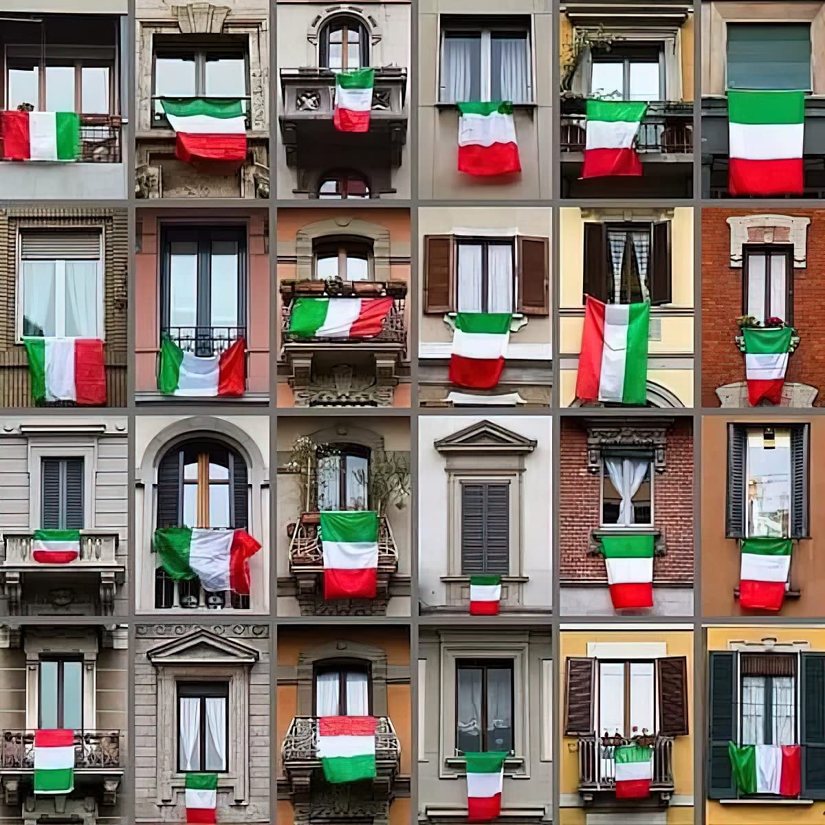 Dreamark Italiaanse Vlag - 90 x 150 cm - Groen, Wit en Rood - Set van 2
