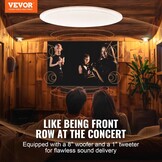 VEVOR 20 cm plafondluidspreker, 200 W, plafond- en wandinbouwluidsprekersysteem met 8 Ω impedantie 89 dB gevoeligheid, voor keuken, woonkamer, slaapkamer of overdekte veranda's