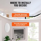 VEVOR 20 cm plafondluidspreker, 200 W, plafond- en wandinbouwluidsprekersysteem met 8 Ω impedantie 89 dB gevoeligheid, voor keuken, woonkamer, slaapkamer of overdekte veranda's