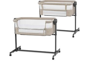 2-in-1 Co-sleeper Wieg met Rem & Verlaagbare Zijde - Beige (98x51 cm) - 41% Korting!