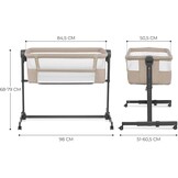 Kinderkraft NESTEE UP 2 Co-Sleeper en Wieg - 98 x 51 cm - Beige