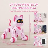 VEVOR Interactieve Robot Kat - Roze - 21 x 18 x 22 cm - Programmeerbaar speelgoed