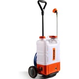 VEVOR Accu Rugspuit 15 Liter met Verrijdbaar Onderstel - Wit/Oranje