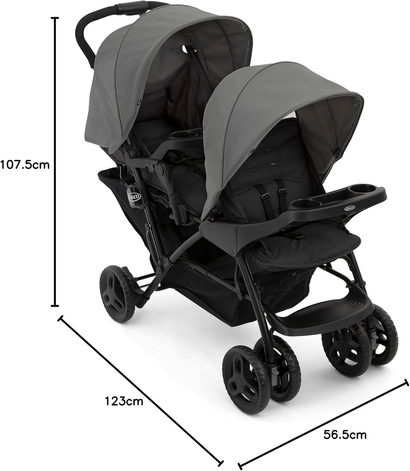 Graco Stadium Duo Duowagen - Tandem Kinderwagen - Titanium
