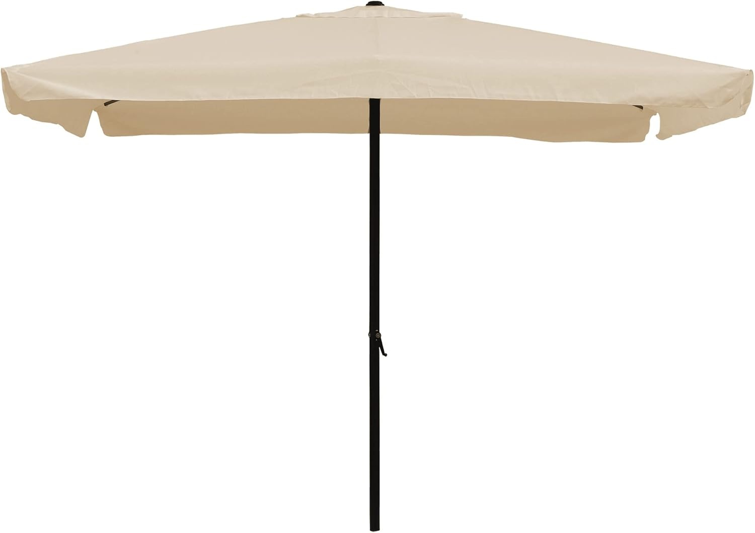 Parasol 2x3 m x 2,4 h m, rechthoekig, frame van staal met zwengel van polyester 160 gr/m2