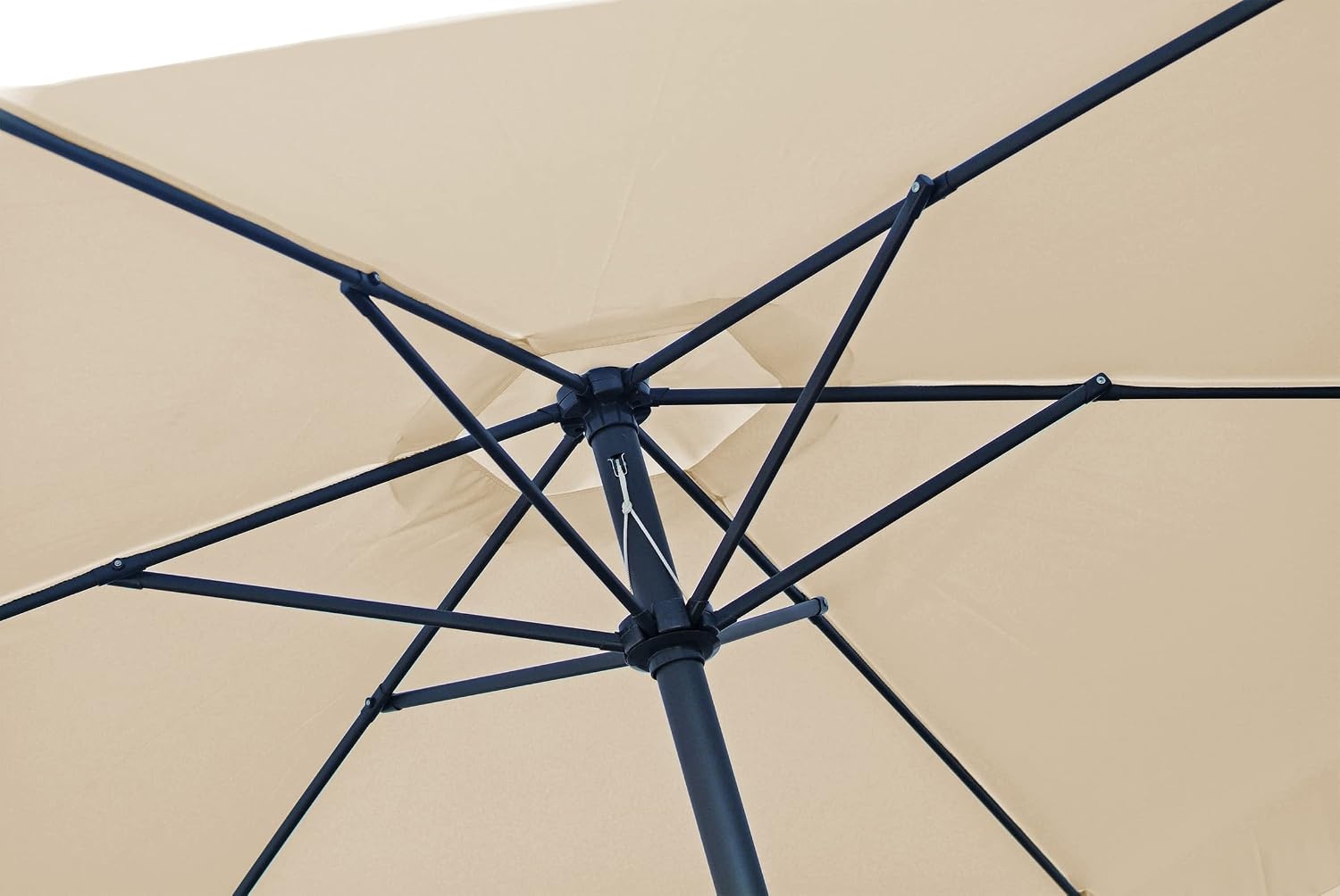 Parasol 2x3 m x 2,4 h m, rechthoekig, frame van staal met zwengel van polyester 160 gr/m2