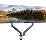 VEVOR Dubbele monitorbevestiging, ondersteunt 13"-35" schermen, volledig verstelbare gasveer monitorarm, houdt tot 24 lbs per arm, computerstandaard met C-klem/doorvoertule montagebasis,