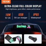 VEVOR Programmeerbaar LED-bord, P6 Full Color LED Scrolling Panel, DIY Custom Tekst Animatie Patroon Display Board, Bluetooth APP Controle Bericht Winkelbord voor Winkel Zakenauto Reclame, 27"x5"