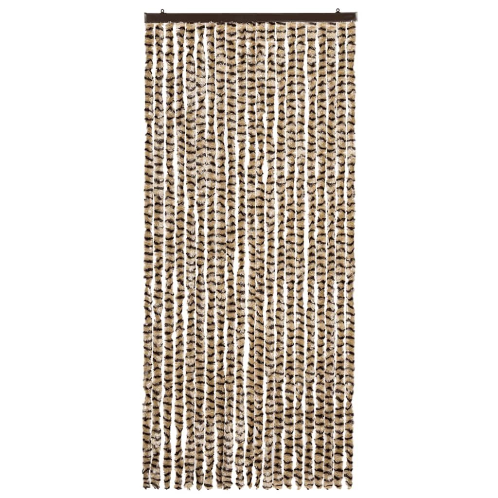 vidaXL Vliegengordijn 90x220 cm chenille beige en bruin