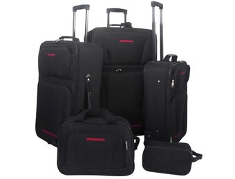vidaXL Reisbagage set zwart 5-delig