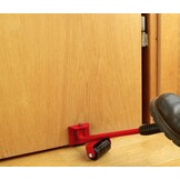 Meister 419900 Transportrollerset, 150 kg Draagkracht, Anti-Slip Coating, Laadkrik, 4 Meubelrollers en Lastheffers, Rood