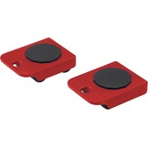 Meister 419900 Transportrollerset, 150 kg Draagkracht, Anti-Slip Coating, Laadkrik, 4 Meubelrollers en Lastheffers, Rood