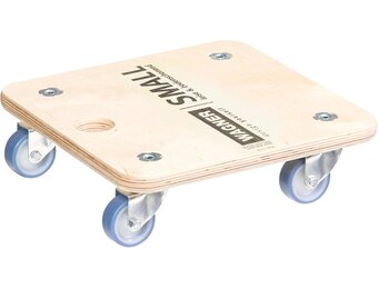 WAGNER Transport dolly MM 1353 I 29 x 29 cm - voor onhandelbare voorwerpen, apparatuur & meubels I draagvermogen 250 kg I grijpgat I zeer mobiel I FSC®-gecertificeerd - 20135301 - Maat (L) 29 x (B) 29 x (H) 8,5 cm