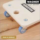 WAGNER Transport dolly MM 1353 I 29 x 29 cm - voor onhandelbare voorwerpen, apparatuur & meubels I draagvermogen 250 kg I grijpgat I zeer mobiel I FSC®-gecertificeerd - 20135301 - Maat (L) 29 x (B) 29 x (H) 8,5 cm