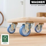 WAGNER Transport dolly MM 1353 I 29 x 29 cm - voor onhandelbare voorwerpen, apparatuur & meubels I draagvermogen 250 kg I grijpgat I zeer mobiel I FSC®-gecertificeerd - 20135301 - Maat (L) 29 x (B) 29 x (H) 8,5 cm