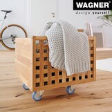WAGNER Transport dolly MM 1353 I 29 x 29 cm - voor onhandelbare voorwerpen, apparatuur & meubels I draagvermogen 250 kg I grijpgat I zeer mobiel I FSC®-gecertificeerd - 20135301 - Maat (L) 29 x (B) 29 x (H) 8,5 cm