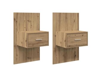 vidaXL Bedkast 2 pcs artisanaal eikenkleurig 48.5 x 32.5 x 80 cm