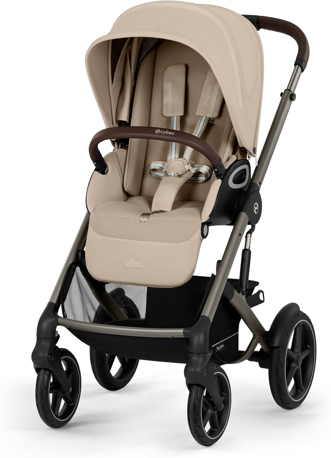 CYBEX Gold TALOS S LUX Kinderwagen, Vanaf de Geboorte Tot 22 kg (ca. 4 jaar), Met Off-Road Vering, Verstelbare Duwbeugel en Ergonomische Ligpositie, Almond Beige