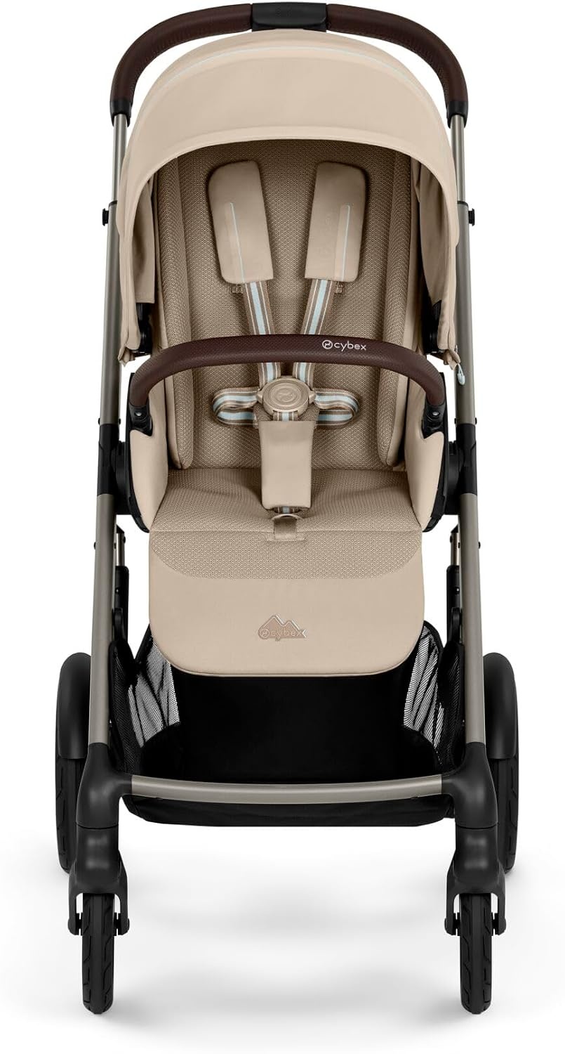 CYBEX Gold TALOS S LUX Kinderwagen, Vanaf de Geboorte Tot 22 kg (ca. 4 jaar), Met Off-Road Vering, Verstelbare Duwbeugel en Ergonomische Ligpositie, Almond Beige