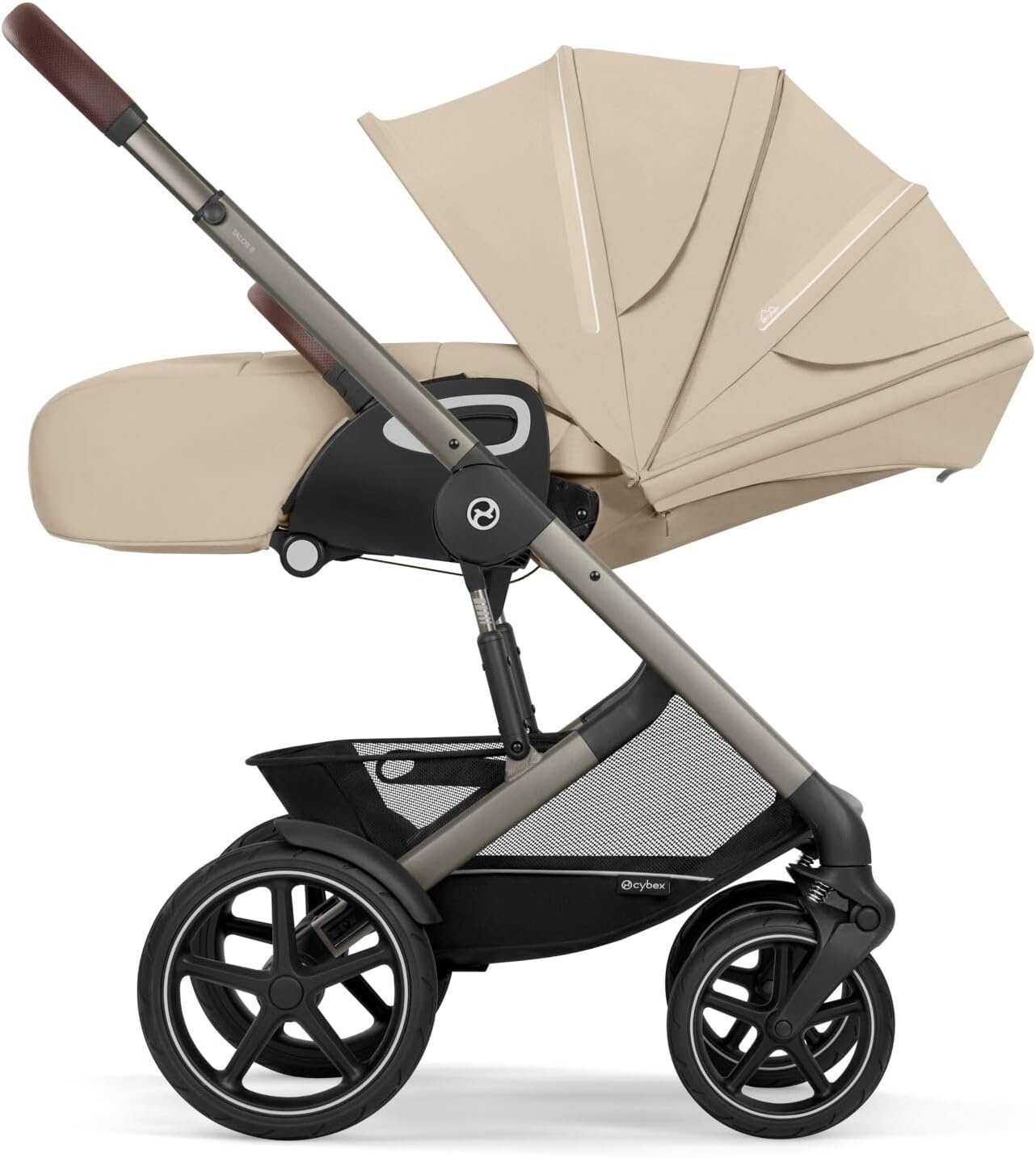 CYBEX Gold TALOS S LUX Kinderwagen, Vanaf de Geboorte Tot 22 kg (ca. 4 jaar), Met Off-Road Vering, Verstelbare Duwbeugel en Ergonomische Ligpositie, Almond Beige