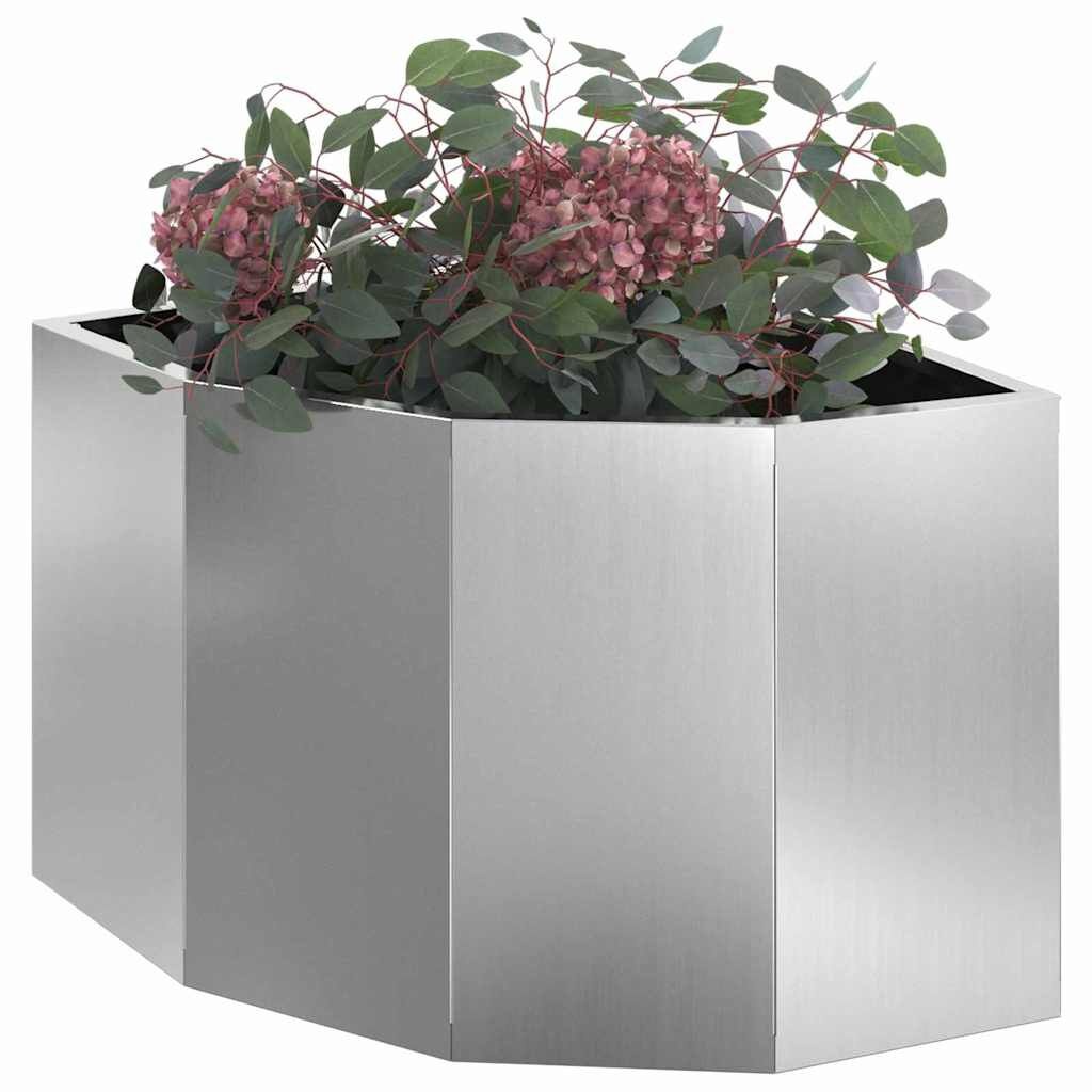 vidaXL Hoek Plantbak Zilver 45 x 45 x 35 cm Gegalvaniseerd staal