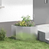 vidaXL Hoek Plantbak Zilver 45 x 45 x 35 cm Gegalvaniseerd staal