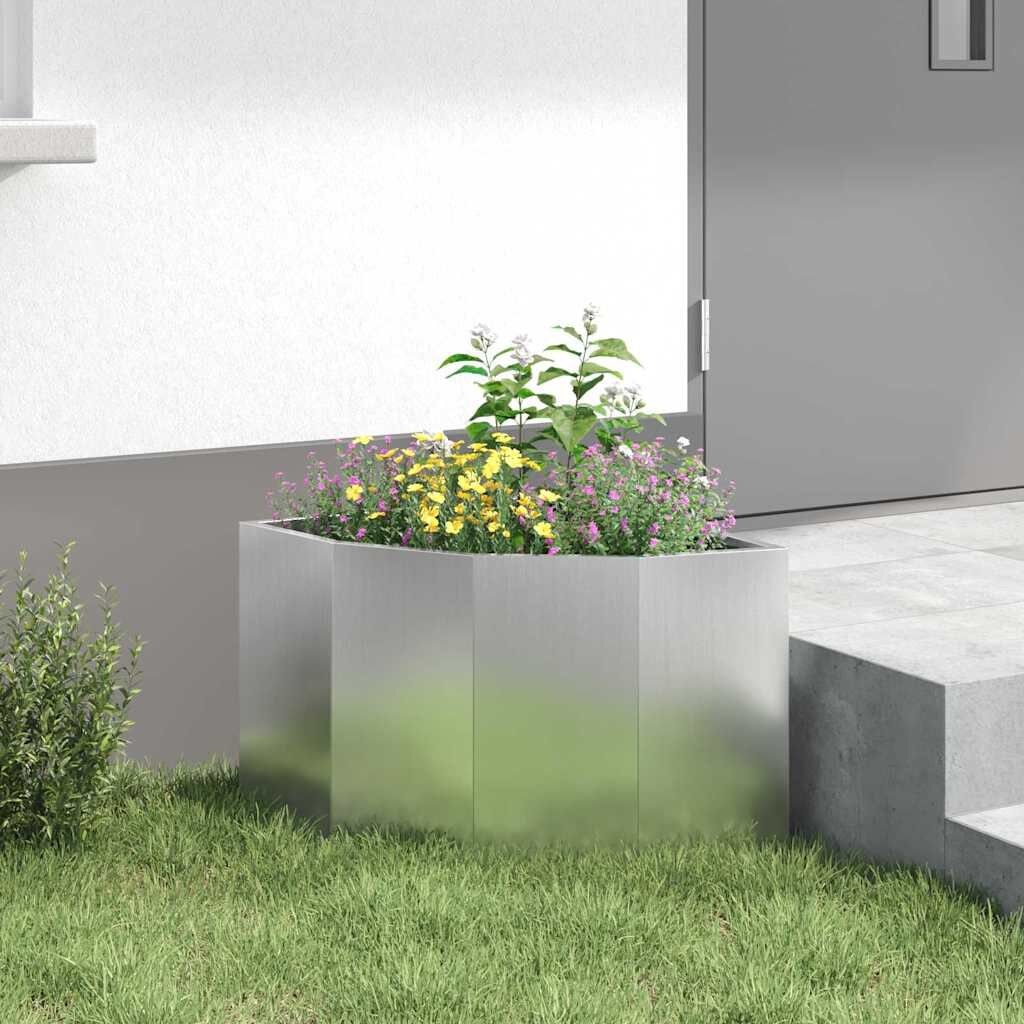 vidaXL Hoek Plantbak Zilver 45 x 45 x 35 cm Gegalvaniseerd staal