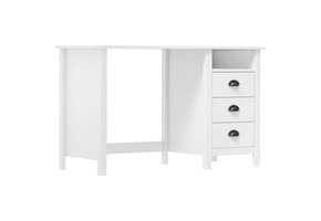 vidaXL Hill Bureau Massief Grenenhout - Wit met 54% Korting!