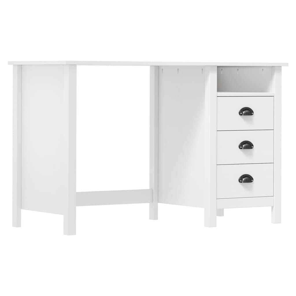 vidaXL Hill Bureau Massief Grenenhout - Wit met 54% Korting!
