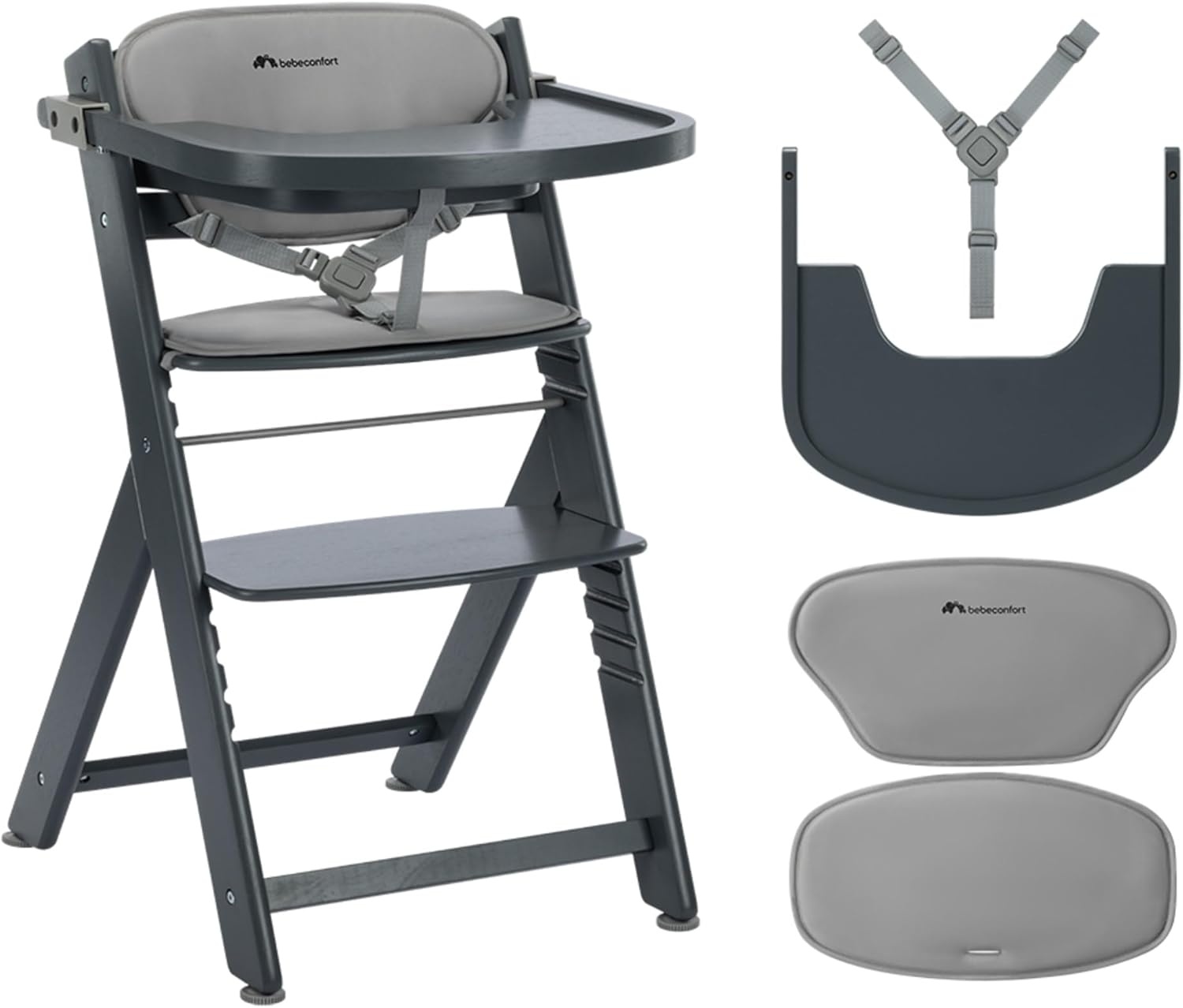 Bebeconfort Timba 2 Meegroeistoel met kussen - Grey Mist - Verstelbaar tot 110 kg