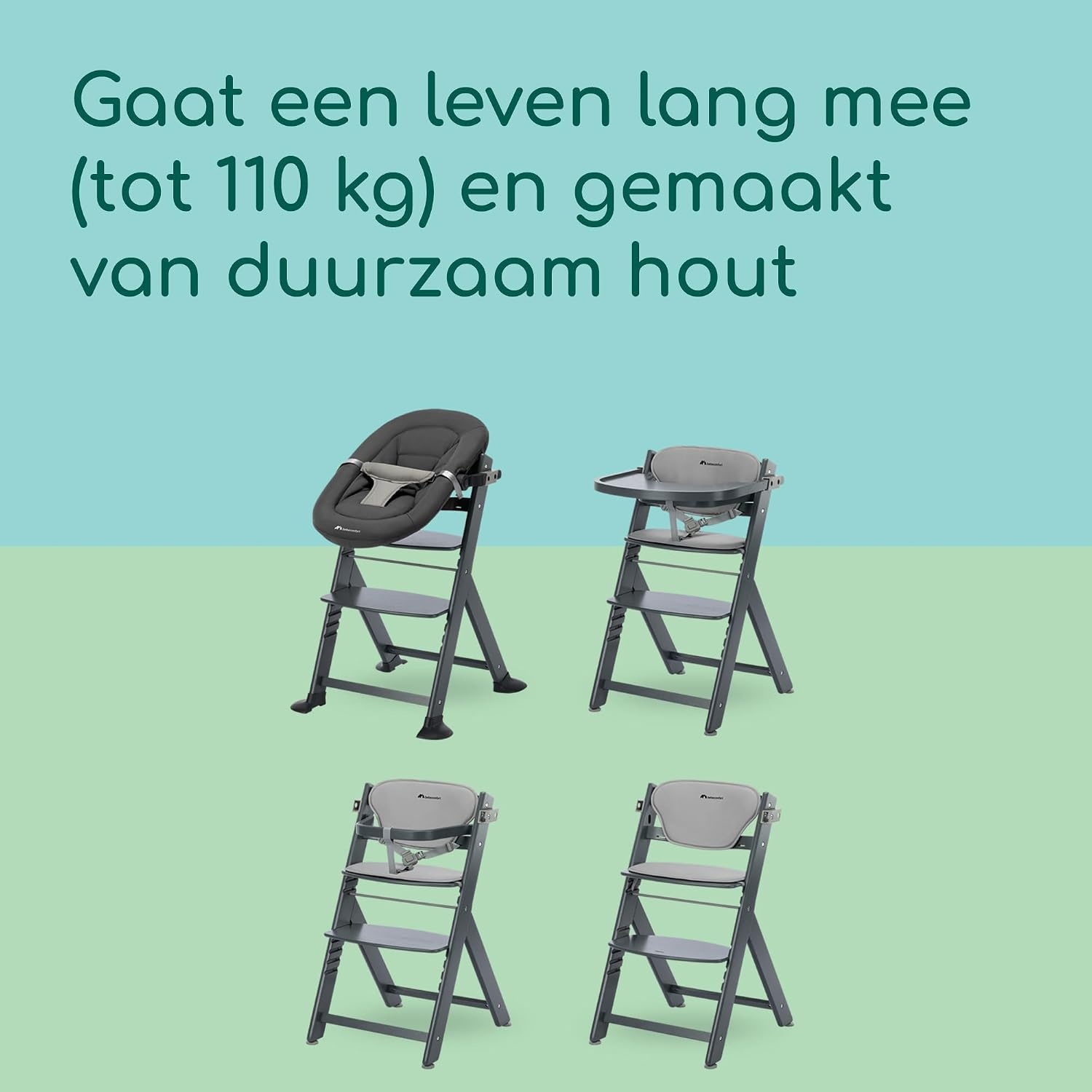 Bebeconfort Timba 2 Meegroeistoel met kussen - Grey Mist - Verstelbaar tot 110 kg