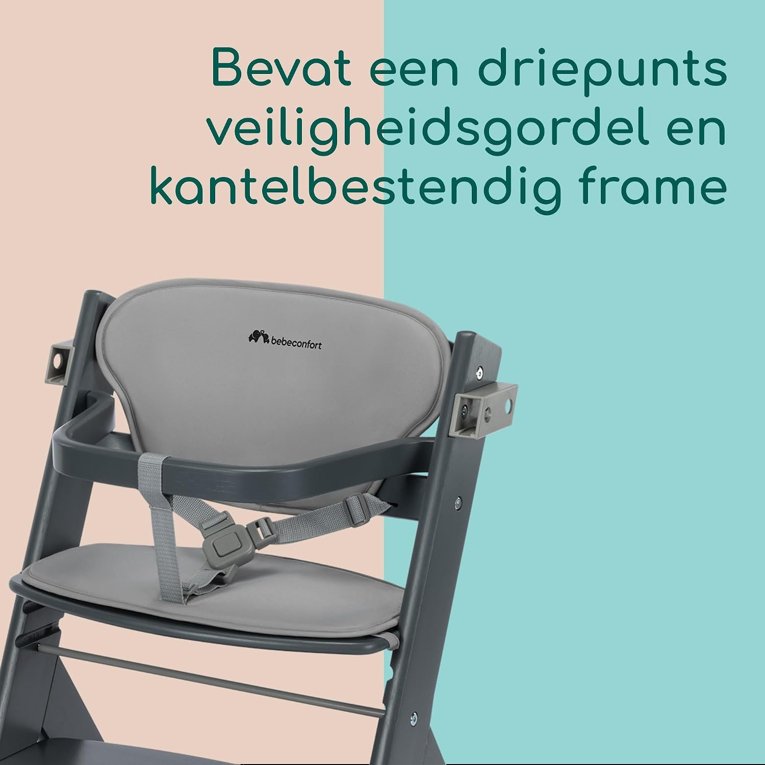 Bebeconfort Timba 2 Meegroeistoel met kussen - Grey Mist - Verstelbaar tot 110 kg