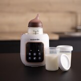 Suavinex, 2-in-1 flessenwarmer en sterilisator, steriliseert flesjes en fopspeen, opwarmen en ontdooien van flessen, moedermelk en dranken, met snelmodus en automatische uitschakeling, eenvoudig te