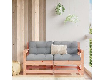 vidaXL Tuinstoelen 2 st met kussens massief douglashout