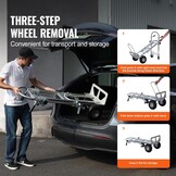 VEVOR Aluminium 4-in-1 Folding Truck, Hand Truck, Moving Truck, Load Capacity 454 kg, Hand Truck, Convertible in Platform Truck, Rubber Wheels PU, for Transport, Warehouse, Goods