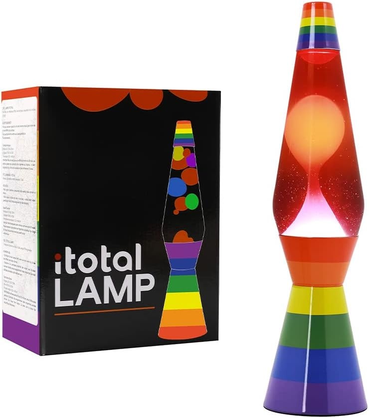 I-TOTAL Lavalampe met Kleurrijke Bubbles – Unieke Decoratie & Ontspannende Verlichting (SPACESHIP LOVE IS LOVE)