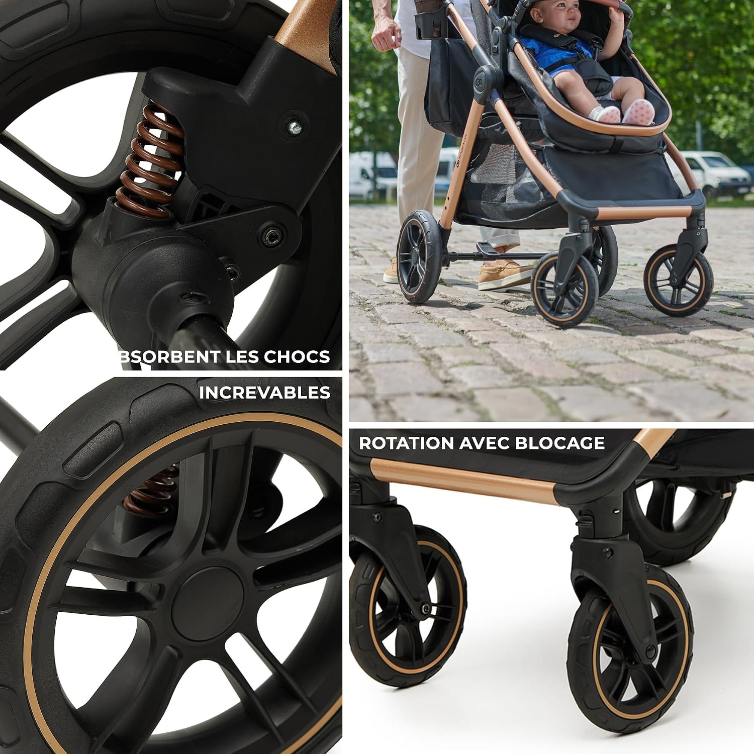 Kinderkraft ESME Mink Pro I-Size 3-in-1 Kinderwagen met Autostoeltje - Beige