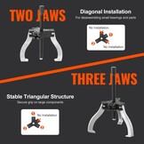 VEVOR Poelietrekker Set 3-delig en 7-delig - 3-armige en 2-armige lagertrekker set