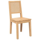 vidaXL Eetkamerstoelen 2 st massief hout rubber